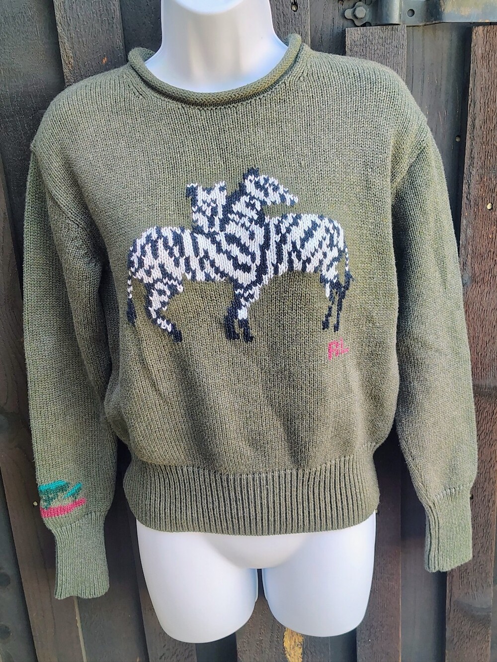Super RARE Polo Zebra Sweater, Excellent Condition